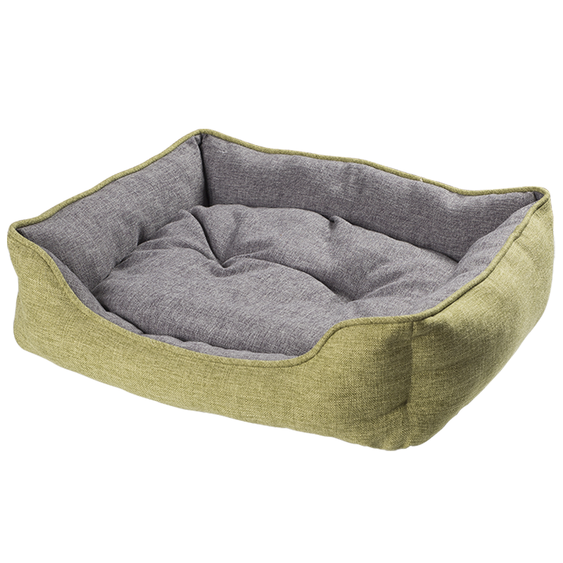 HY-02 Katil Anjing Peluk Linen Tiruan Segi Empat